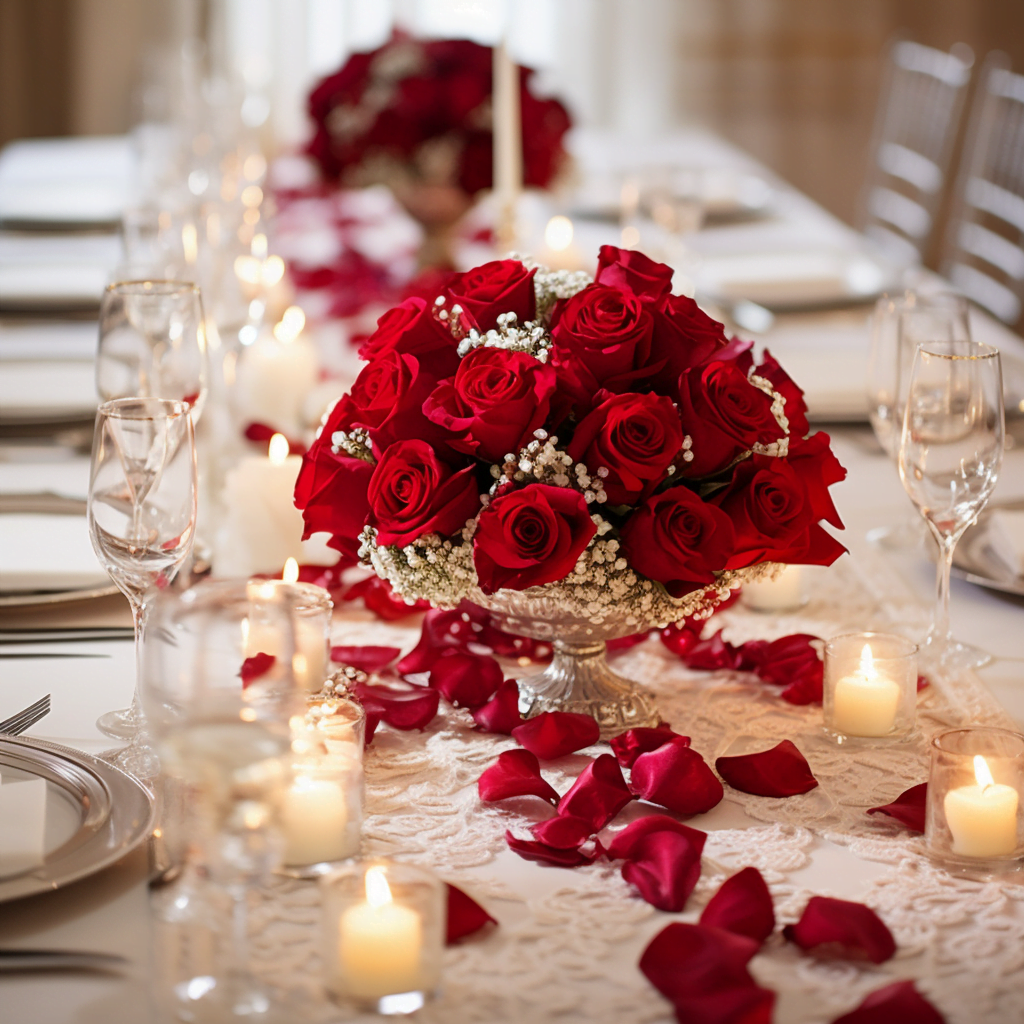 Red Rose Wedding Table-Centre