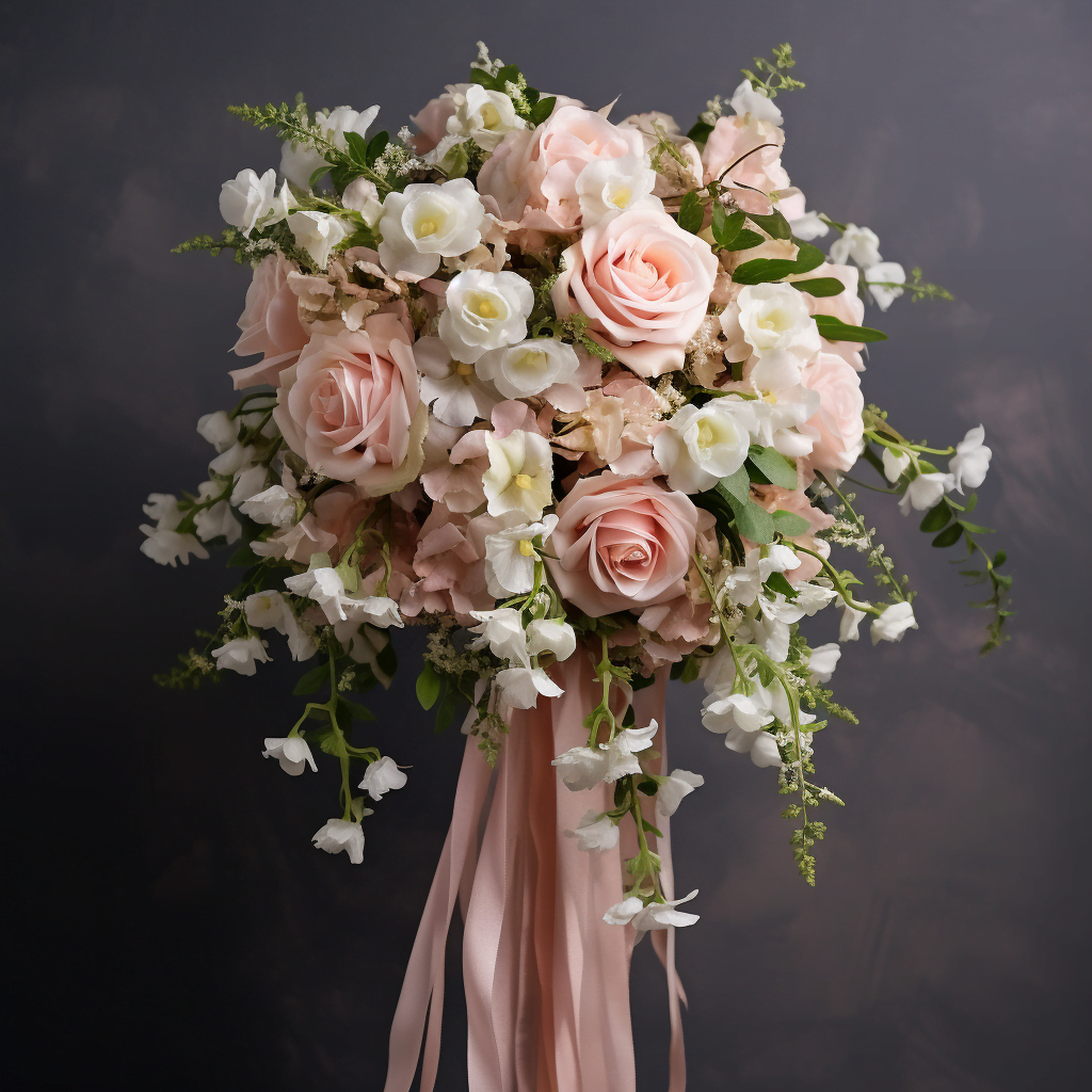Rustic Wedding Rose Bouquet in Subtle Shades