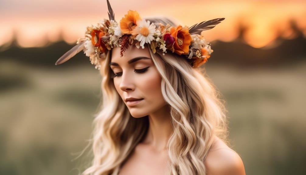 artistic floral headpiece trend