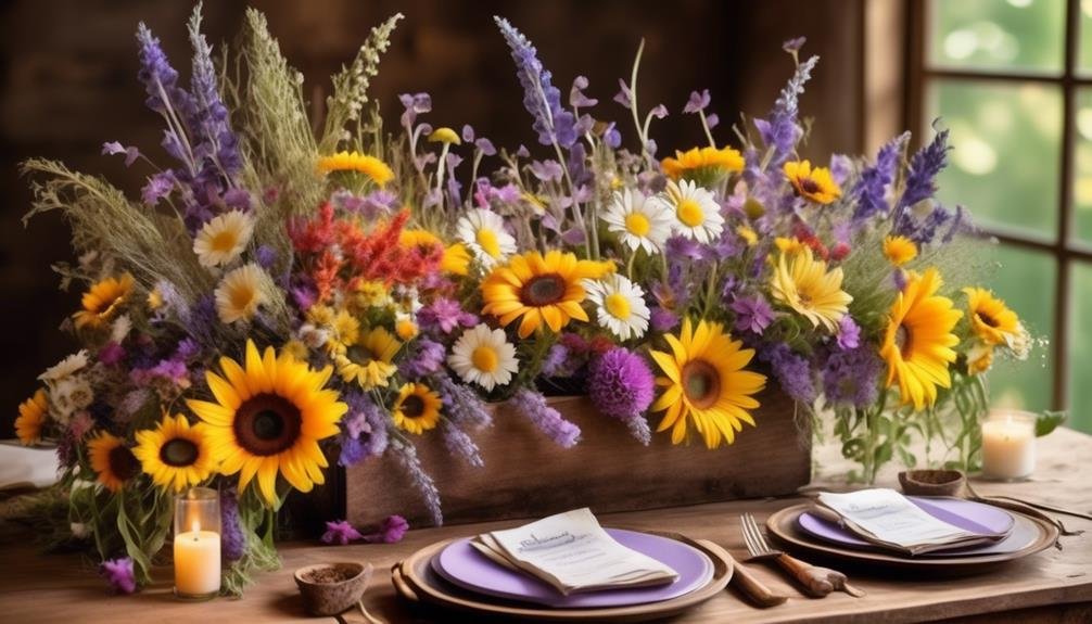 beautiful floral arrangements with wildflowers