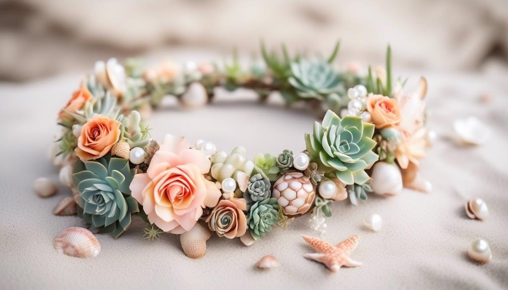 beautiful succulent and rose crown