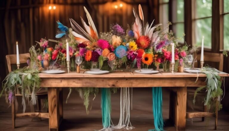 Feathers and Wildflowers: Exquisite Bohemian Wedding Centerpieces