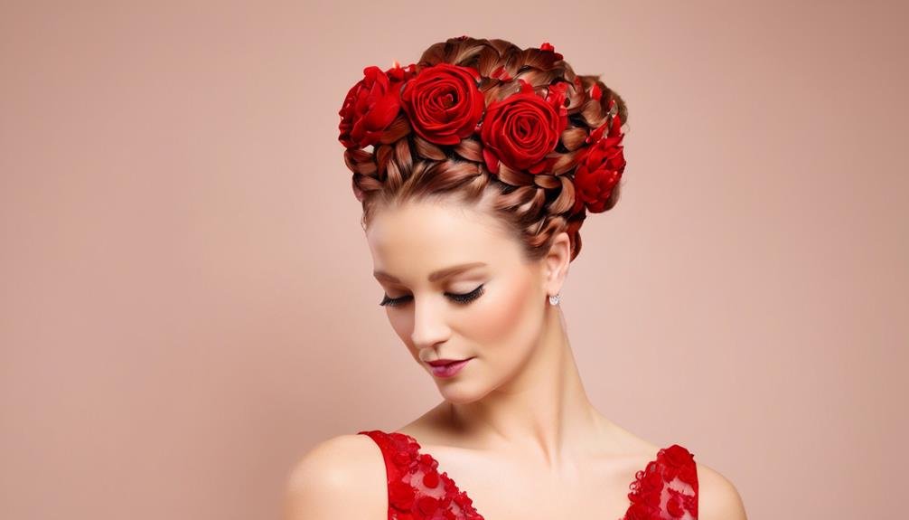 bold and intricate floral hairstyle