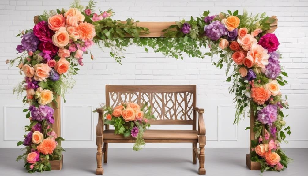 completing the floral arch