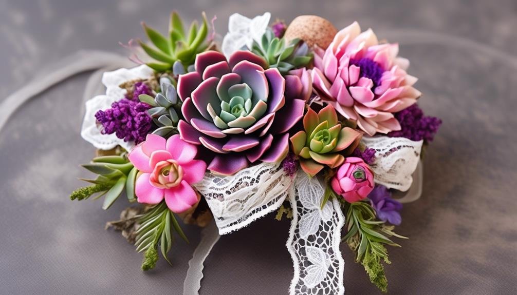 creative succulent corsage designs