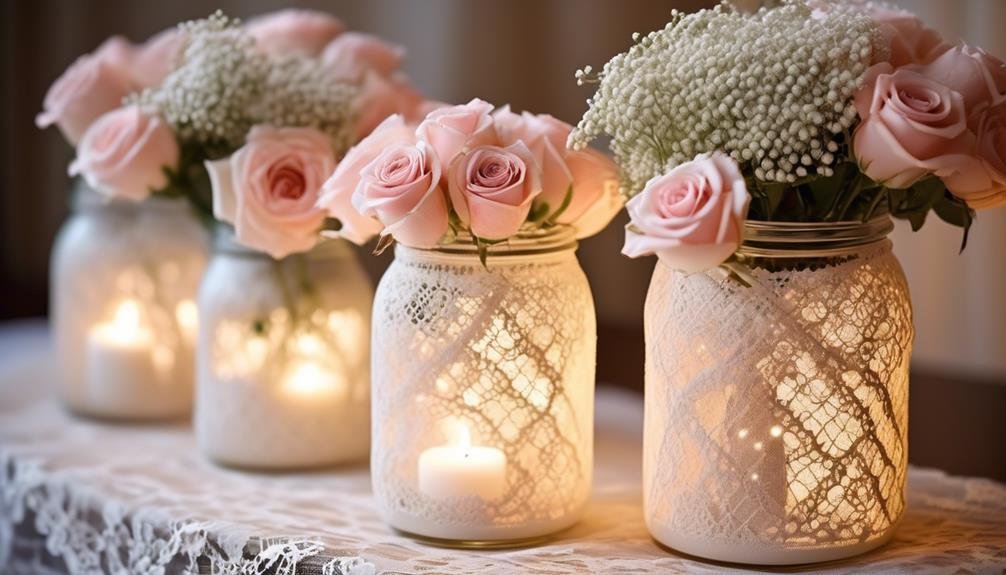 elegant floral centerpiece in mason jar