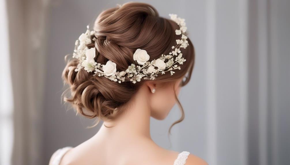elegant floral updo hairstyle