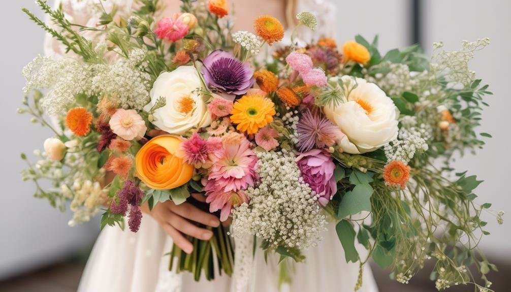 elegant flower arrangement with bohemian vibes