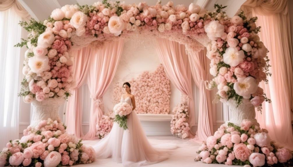 elegant peony covered archway