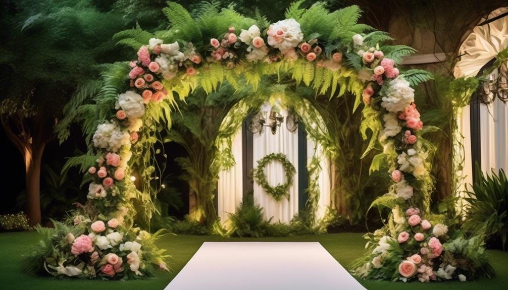 enhancing arch with greenery