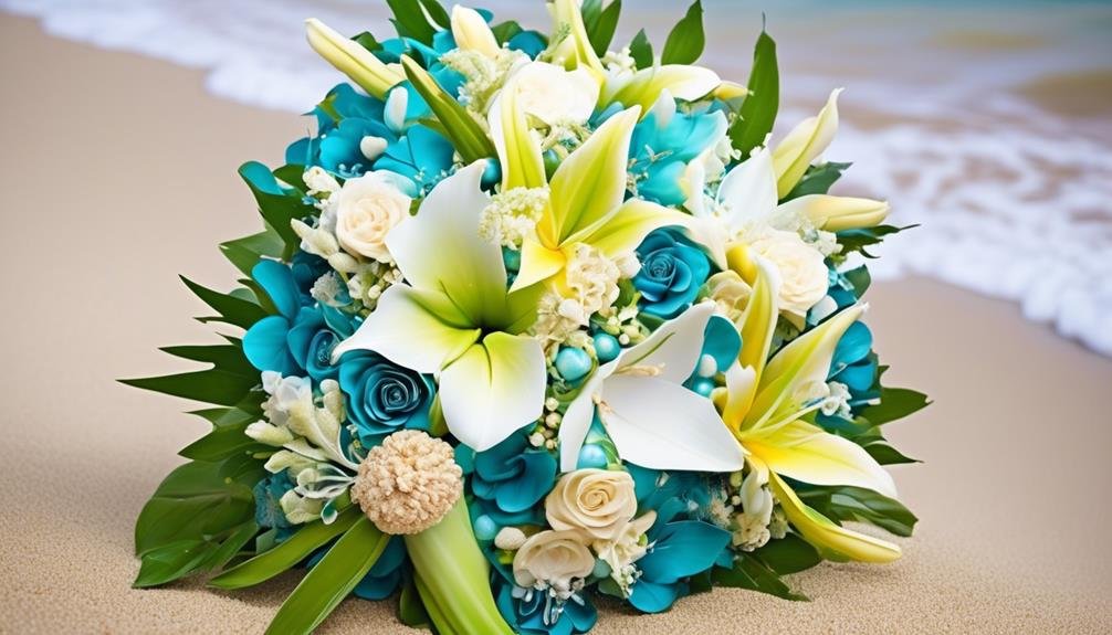 exquisite tropical bouquets for beach weddings