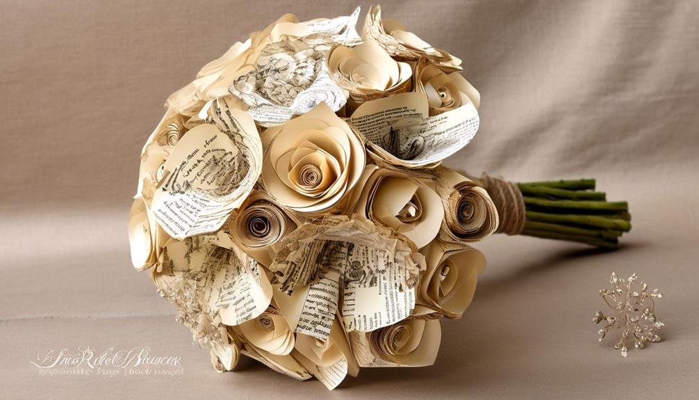 floral arrangement made from book pages