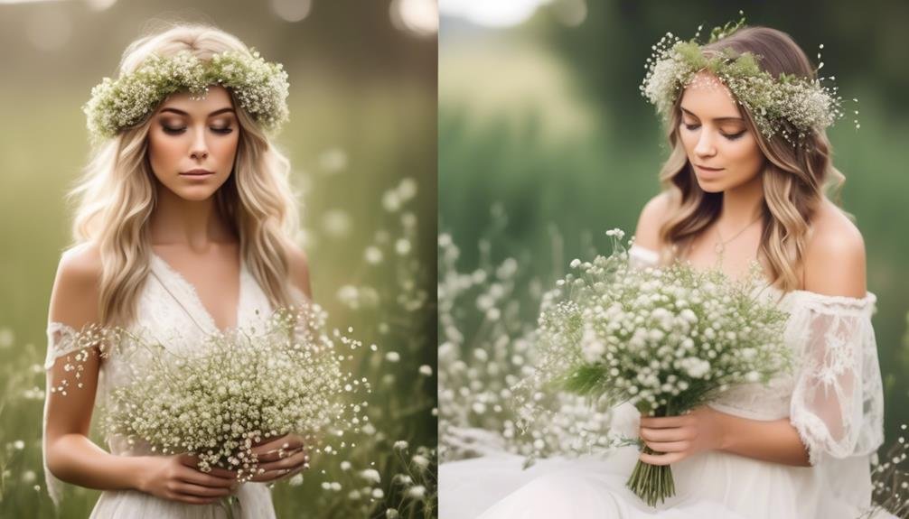 handmade floral headpiece with rustic charm