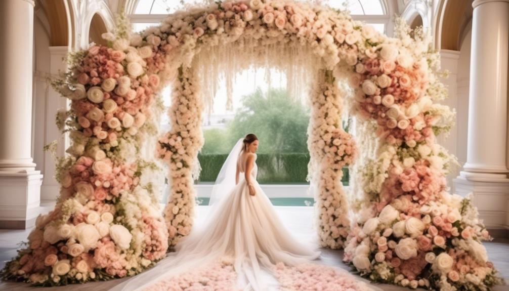 luxury wedding with floral arches