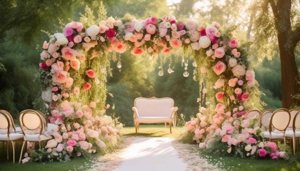 outdoor weddings with floral arches