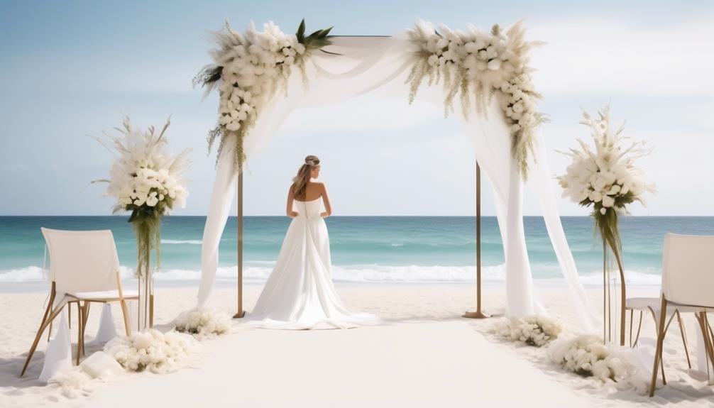 sleek beach wedding arches