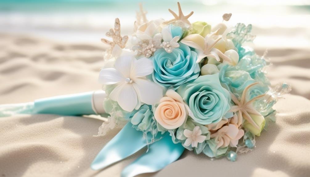 soft and serene beach inspired corsages