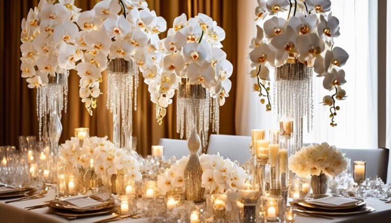 Elegant Crystal and Metallic Wedding Centerpieces: Inspiring Ideas