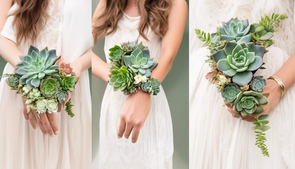succulent corsage for weddings