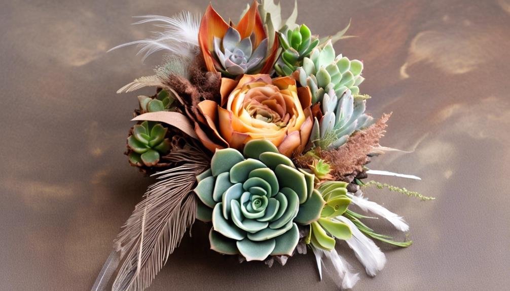 trendy floral accessories with succulent accents