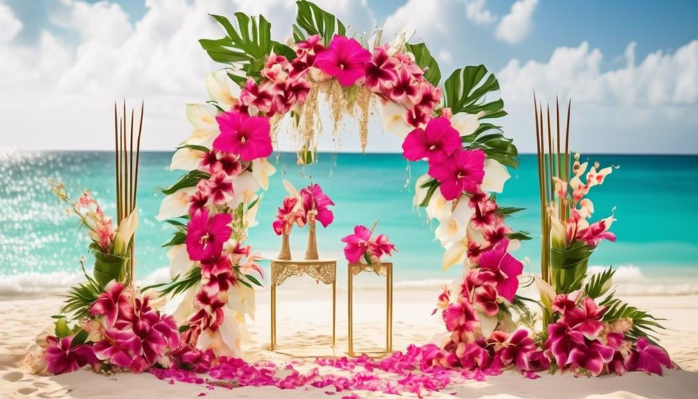 tropical bouquets for beach weddings