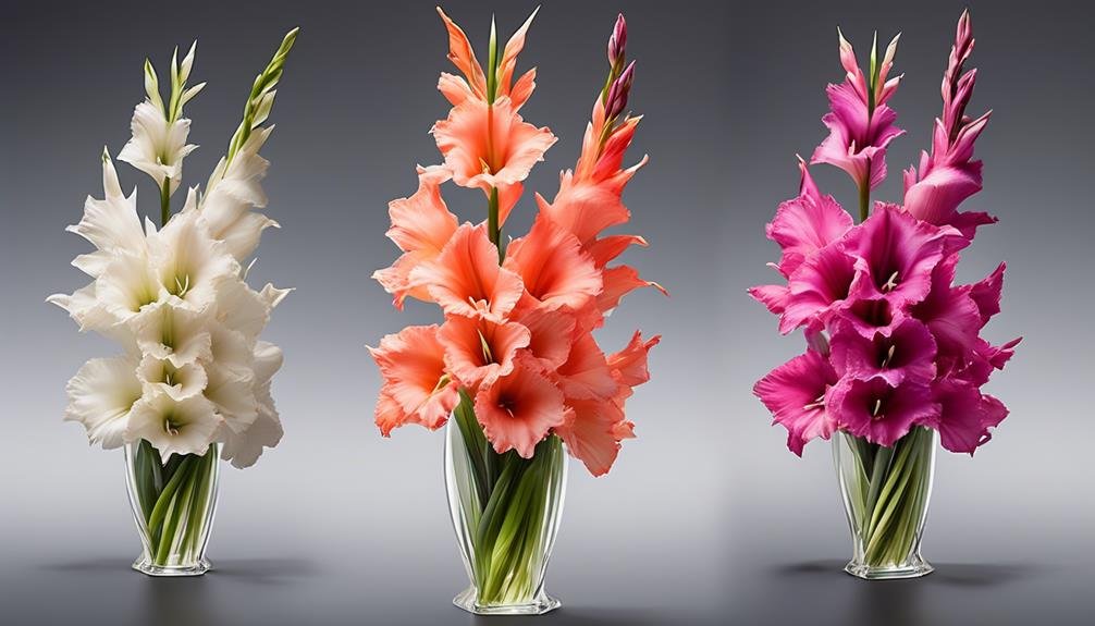 varieties of gladiolus flowers