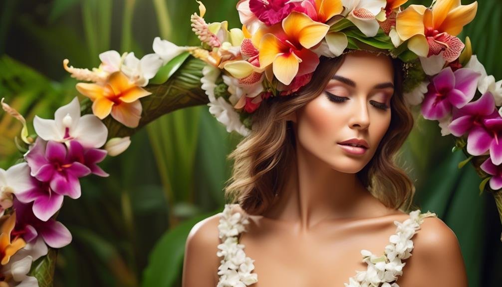 vibrant exotic flower headpieces