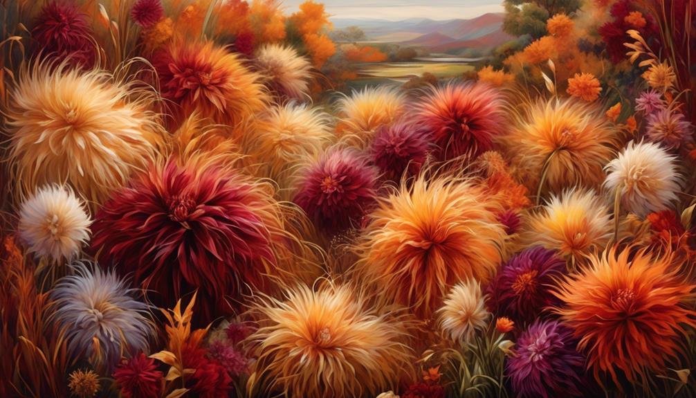 vibrant fall foliage and flowers