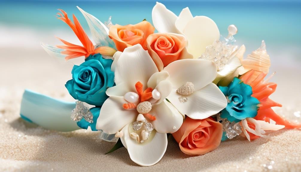vibrant floral accessories for beach weddings