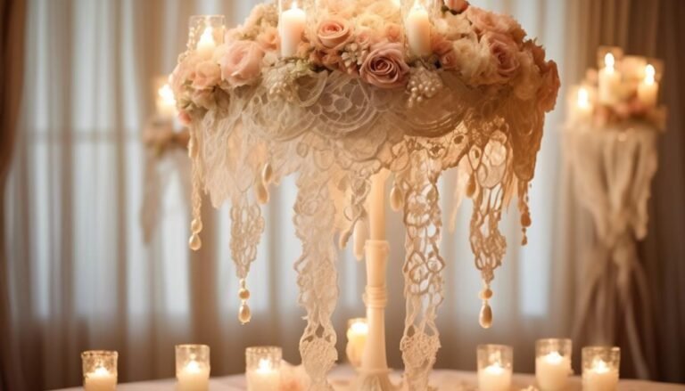 Charming Lace-Covered Centerpieces for Vintage Weddings