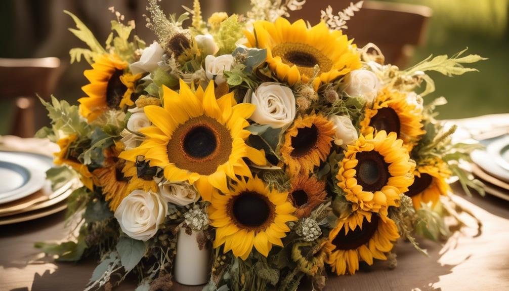 vintage sunflower wedding decor