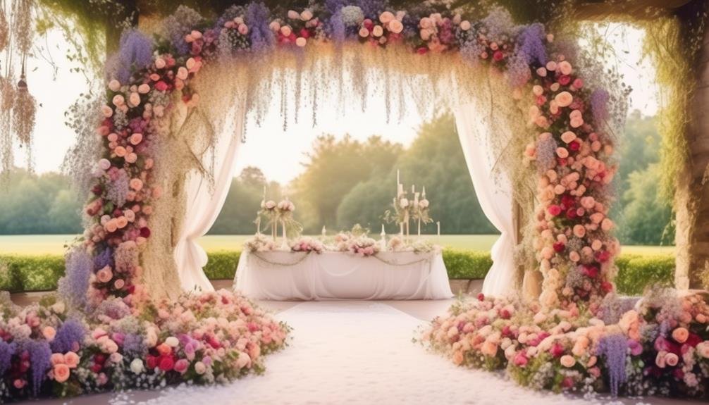 wedding adorned with beautiful floral arches